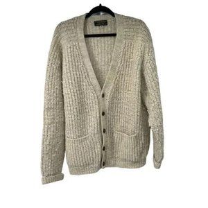 Vintage Brooks Brothers Oatmeal Grandpa V Neck Cardigan Wood Buttons